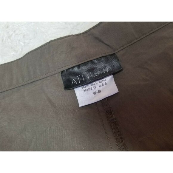 Athleta Womens Activewear Cropped Capri Pants Button Fly Drawstring Medium Brown - Picture 2 of 6